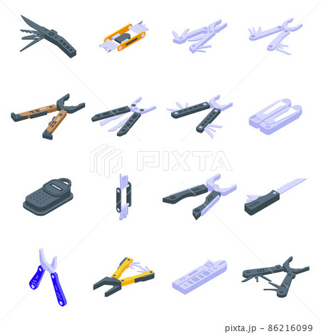Multitool icons set, isometric style 86216099