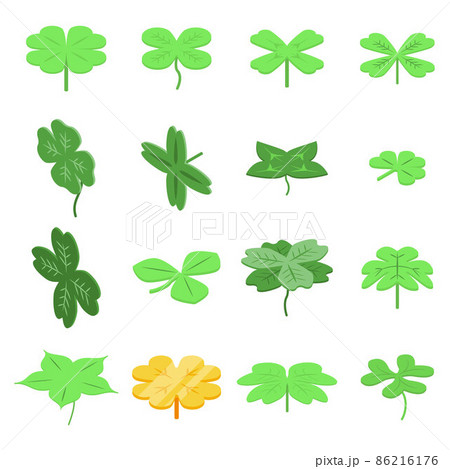Clover icons set, isometric style 86216176