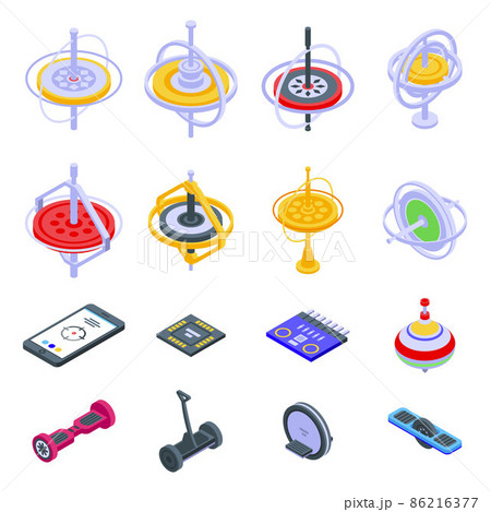 Gyroscope icons set, isometric style Gyroscope icons set, isometric style 86216377