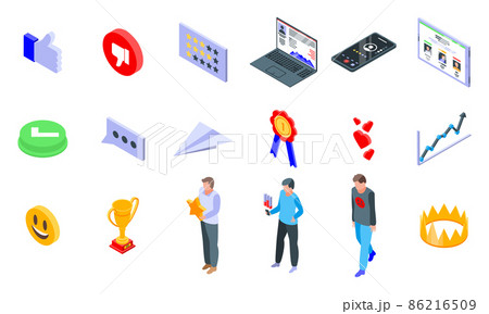 Reputation icons set, isometric style 86216509