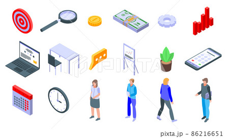 Account manager icons set, isometric style 86216651