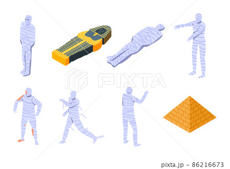Mummy icons set, isometric style 86216673