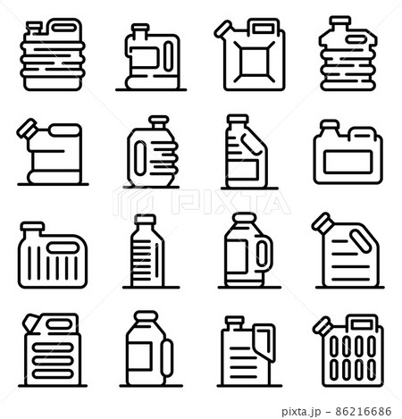 Canister icons set, outline style Canister icons set, outline style 86216686