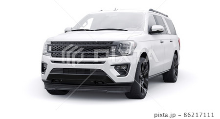 White Premium Family SUV isolated on white background. 3d rendering 86217111