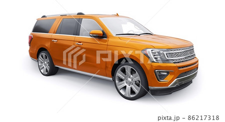 Orang Premium Family SUV isolated on white background. 3d rendering 86217318