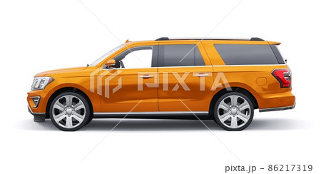 Orang Premium Family SUV isolated on white background. 3d rendering 86217319