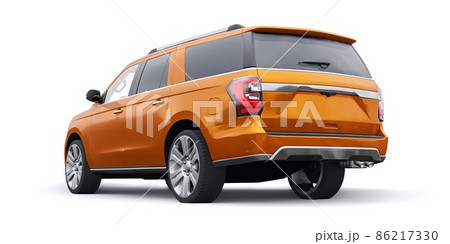 Orang Premium Family SUV isolated on white background. 3d rendering Orang Premium Family SUV isolated on white background. 3d rendering 86217330