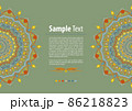 Colors Mandala flower shape with sample text for business cards flayers banners, vector design decorate 86218823