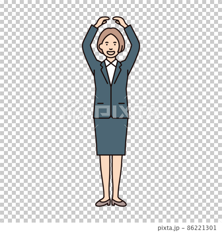 Person_female_suit_whole body_用手圍成一圈 86221301