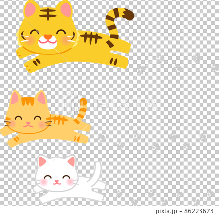 ジャンプするトラと猫 ジャンプするトラと猫 86223673