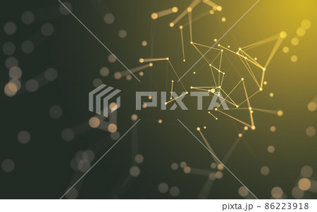 Abstract background. Molecules technology with polygonal shapes, connecting dots and lines. Connection structure. Big data visualization. 86223918