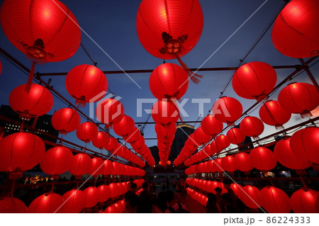 台湾提灯（群泳）の写真素材 [86224333] - PIXTA