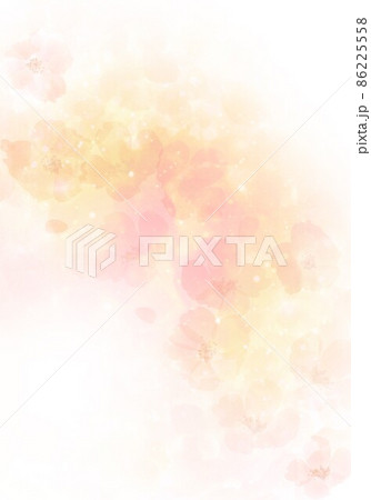 水彩画ピンクと桜 86225558