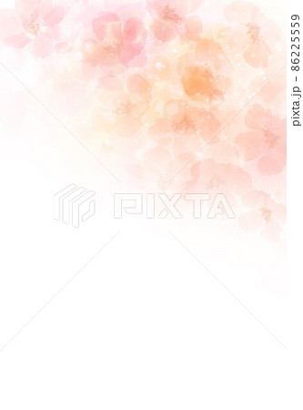 水彩画ピンクと桜 86225559