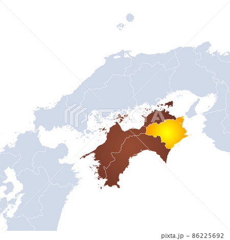徳島県地図と四国地方