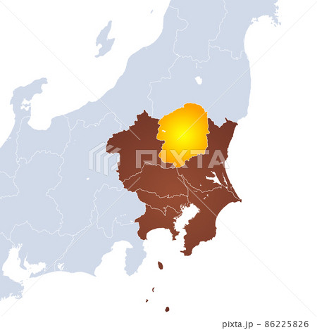 栃木県地図と関東地方