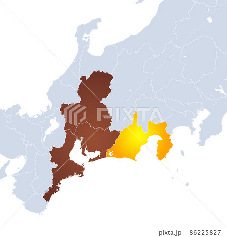 静岡県地図と東海地方