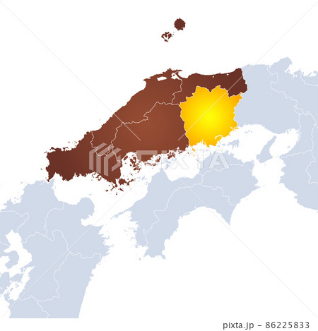 岡山県地図と中国地方