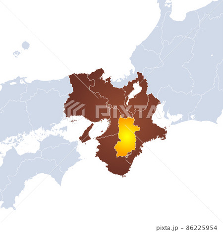 奈良県地図と近畿地方