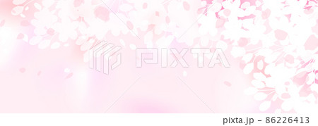 ぼんやりと曖昧な桜の横長イラスト 86226413