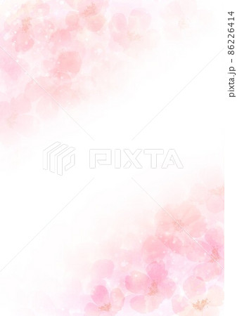 水彩画ピンクと桜 水彩画ピンクと桜 86226414
