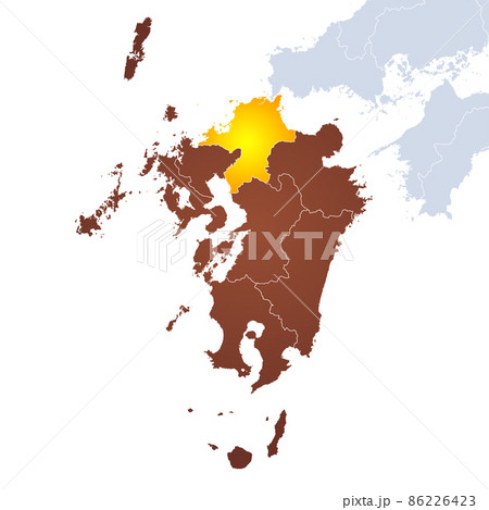 福岡県地図と九州地方
