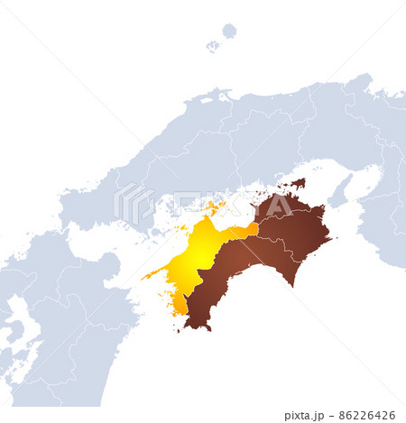 愛媛県地図と四国地方 86226426