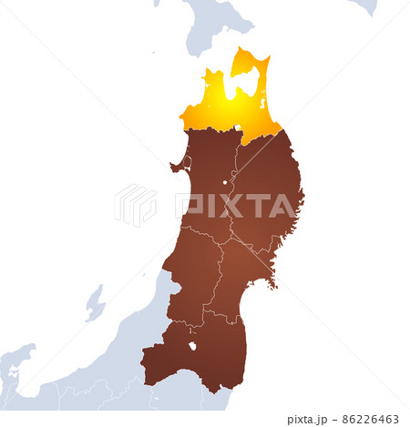 青森県地図と東北地方