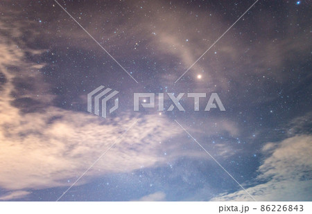 Beautiful night sky with lot of shiny stars, natural astronomy background. 86226843