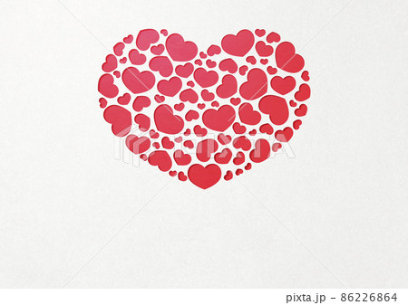 ハート　バレンタインデー　ペーパークラフト 　グリーティングカード 86226864