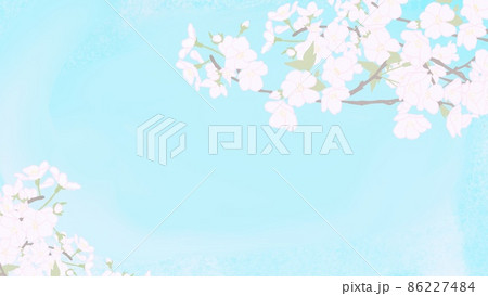 桜満開和紙テクスチャ（背景画像） 86227484