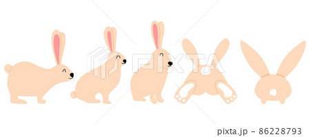 Vector set of cute rabbits. Easter Bunnies. Rabbits on a white background. Vector set of cute rabbits. Easter Bunnies. Rabbits on a white background. 86228793