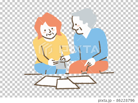 家計をやりくりするシニア_色 86228796