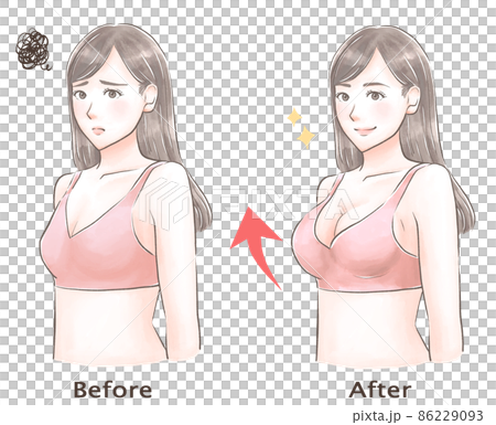 バストアップに成功した女性　水彩風 86229093