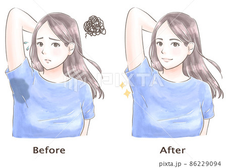 脇の汗染みが解決した女性　水彩風 86229094