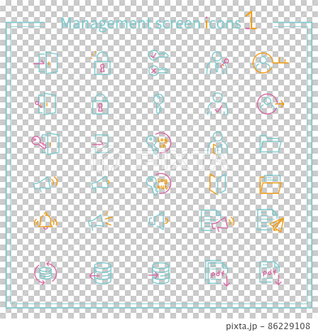 3-color line drawing icon management screen 1 green keynote 86229108