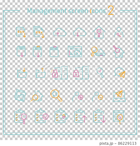 3-color line drawing icon management screen 2 green keynote 86229113