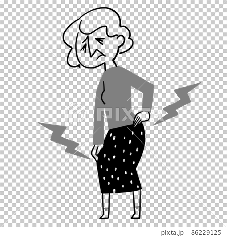 Back pain, knee pain, senior female 86229125