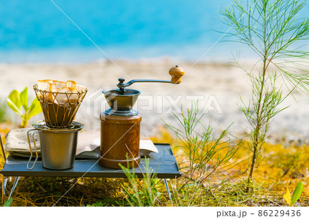 デイキャンプ コーヒー ドリップコーヒー 海でコーヒー デイキャンプ コーヒー ドリップコーヒー 海でコーヒー 86229436