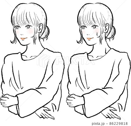 サウナポンチョを着てサウナに入る女性。ロングヘアの女性。 86229818