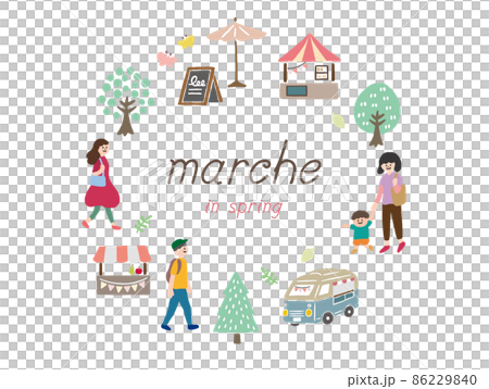 マルシェ　かわいいベクターイラストフレーム 86229840