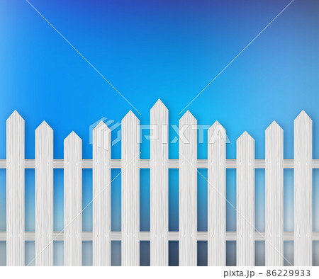 Wooden fence and grass. Vector stock illustration. 86229933