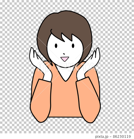 シンプルな笑う女性のイラストのイラスト素材 [86230119] - PIXTA