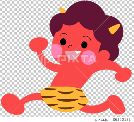 Cute Setsubun red demon illustration - Stock Illustration [86230181 ...