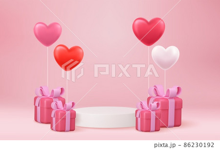 Stage podium with heart 86230192