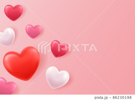 3D Realistic Heart Balloons Flying 86230198