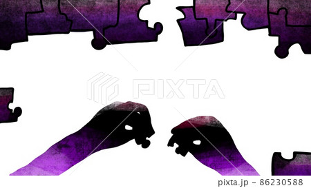 パズルと手（背景画像） 86230588