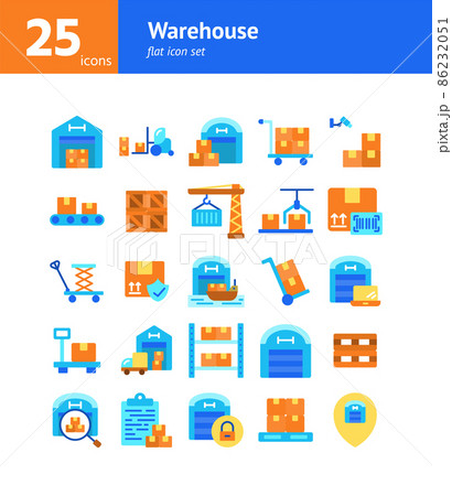 Warehouse flat icon set. Vector and Illustration. 86232051