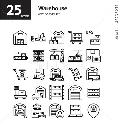Warehouse outline icon set. Vector and Illustration. 86232054