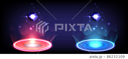 Sci-fi Digital High-tech Collection In Glowing...のイラスト素材 [86232109] - PIXTA